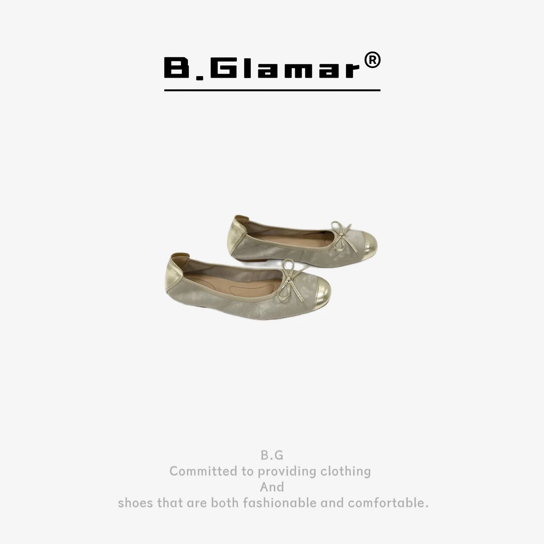 B.Glamar | 【浅口蝴蝶结】 全皮平底小单鞋百搭休闲舒适 G111