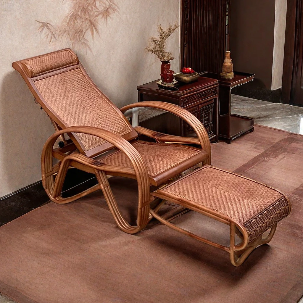 真藤世家藤椅躺椅天然真藤编禅椅禅意单人打坐椅