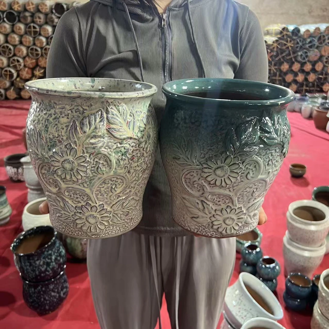 082高端宜兴紫砂花盆红陶陶土花盆捡漏大号清仓高21口18大清仓