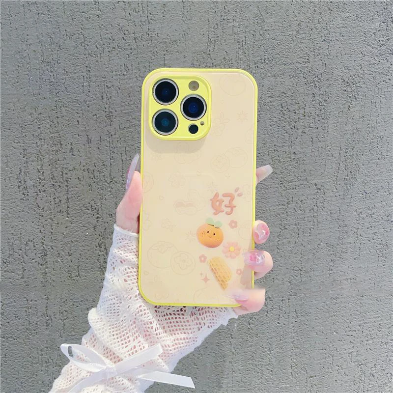 适用i苹果16/17好柿花生国风玻璃手机壳小米15/14新款华为Pura80