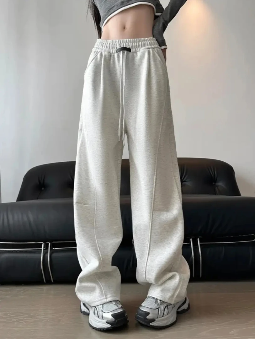 【金标现货+运费险】2025新款黑标镰刀裤早春运动弯刀抽绳休闲卫裤