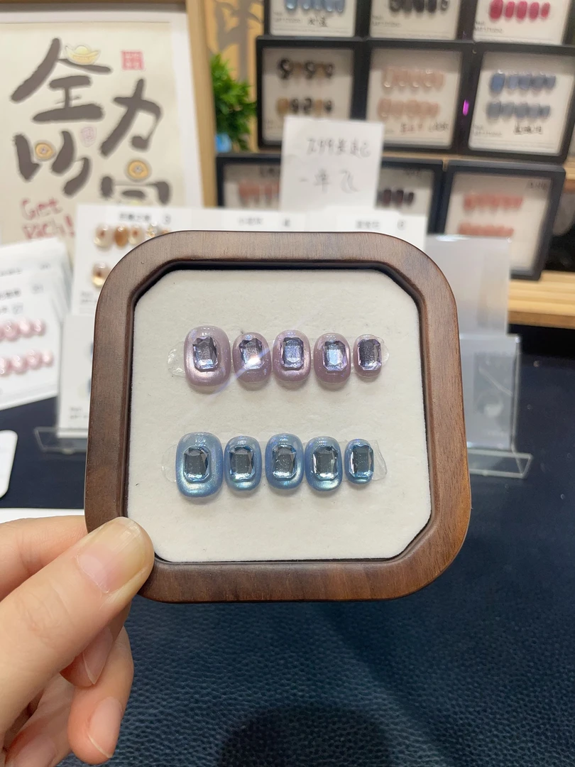 上新【冰糖】纯手工穿戴甲猫眼短甲气质款美甲十片装