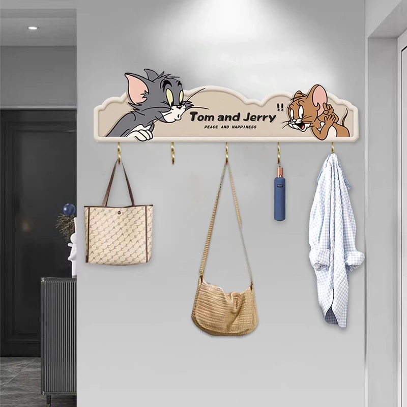 汤姆杰瑞玄关入户挂钩门口入户门钥匙墙上收纳装饰画可爱装饰挂件