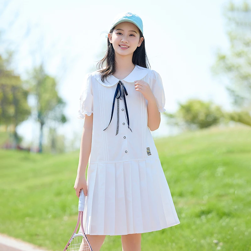 初中学生连衣裙夏装2025新款少女时尚洋气大童娃娃领高中女生裙子