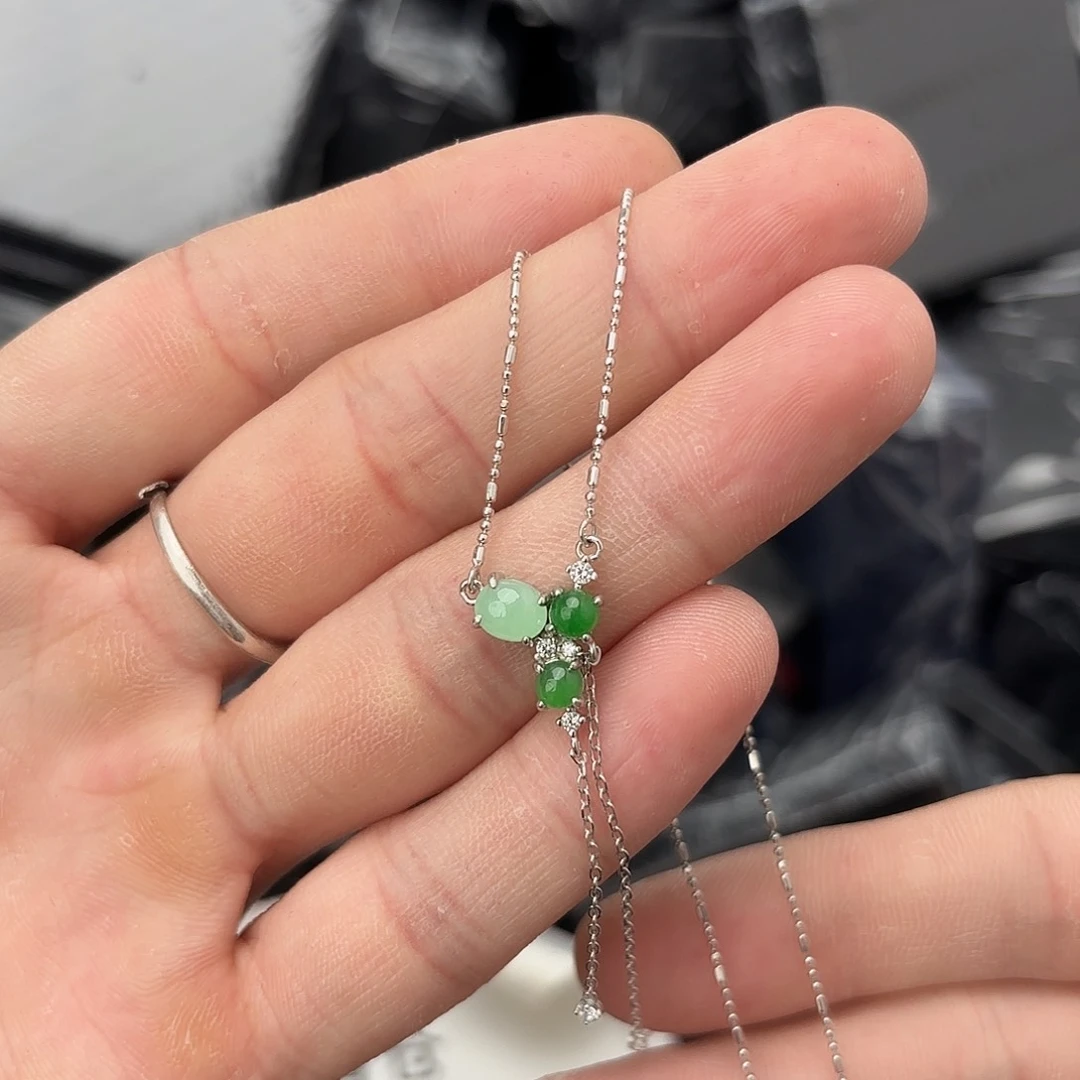 翡翠戒指银S925镀金镶嵌