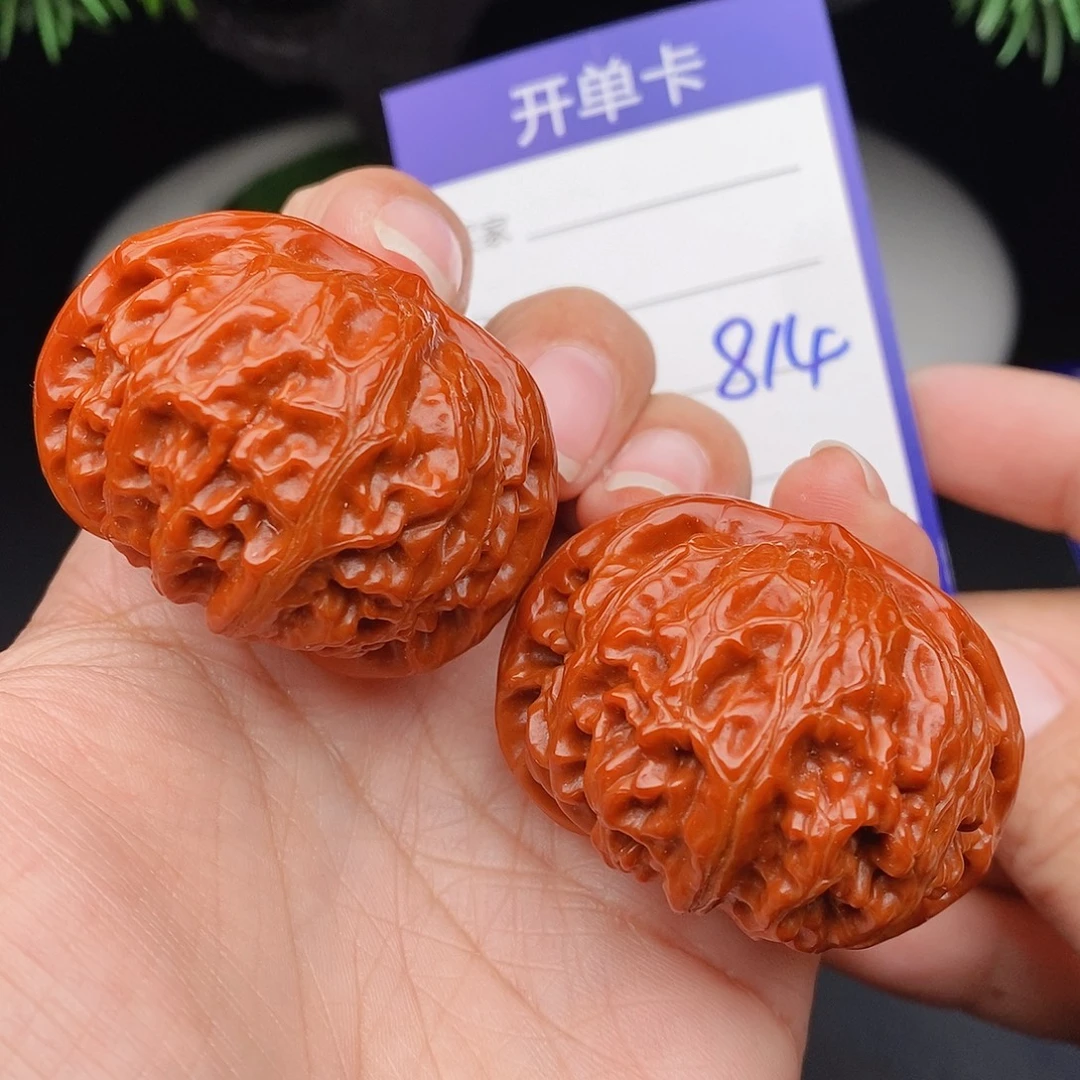 文玩核桃把件43红灯814