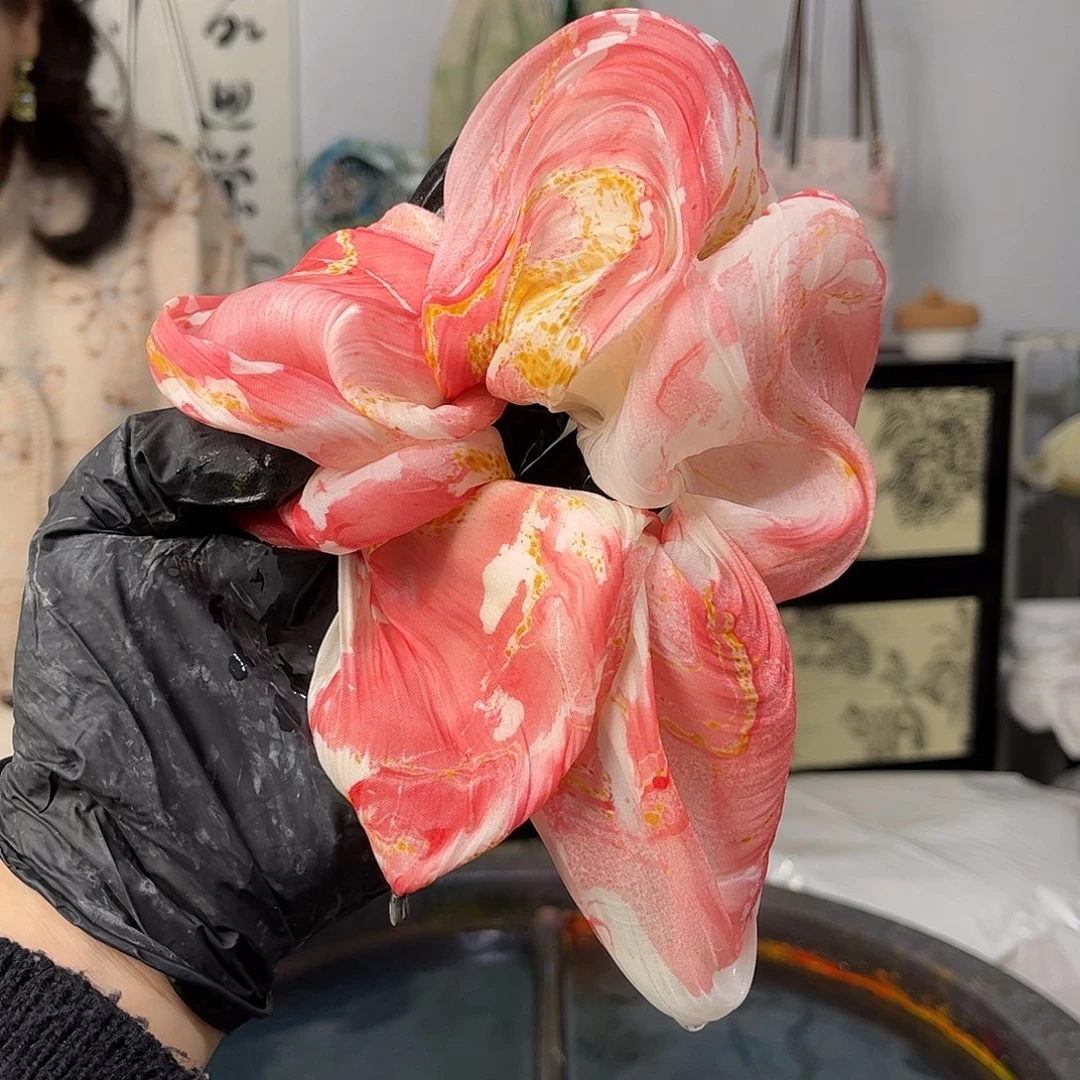 布艺非金属319贝壳发圈红金色