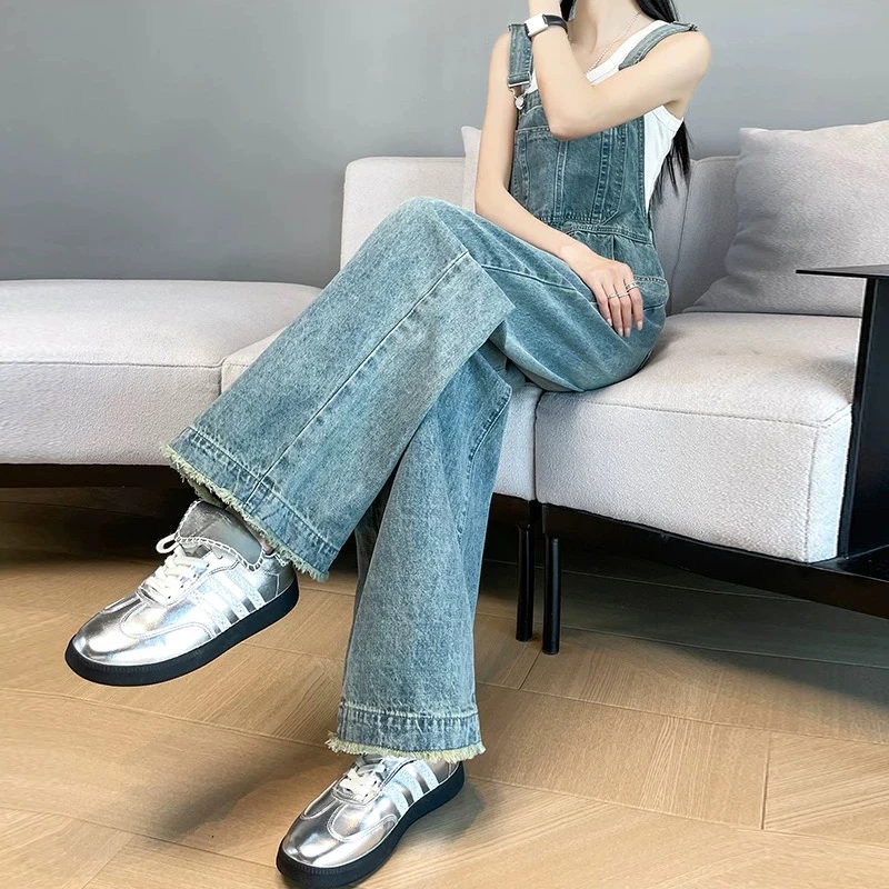 【841-900】款牛仔背带长裤【直播拍链接】直筒宽松牛仔阔腿背带裤