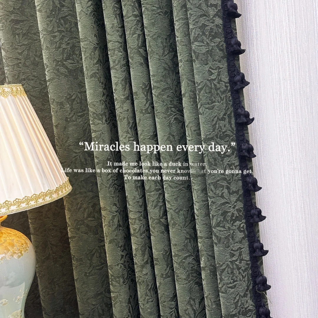 巨高级窗帘蔷薇原版提花窗帘雪尼尔全遮光卧室客厅卧室新款窗帘