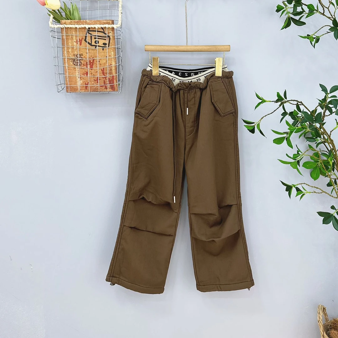 3355高端专享冬款加绒裤子棕色