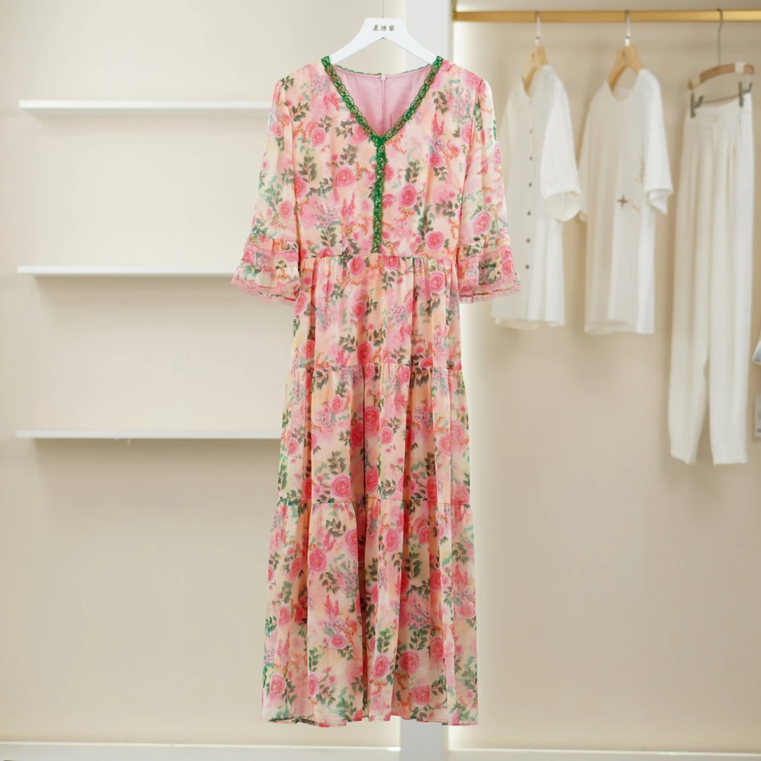 麦迪尚品【华】4052418 夏季高级感连衣裙品牌撤柜女装