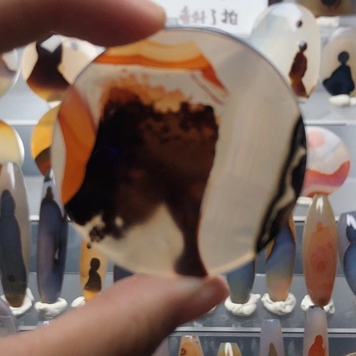 玛瑙/玉髓银S925镀金镶嵌珠宝半成品59有霞