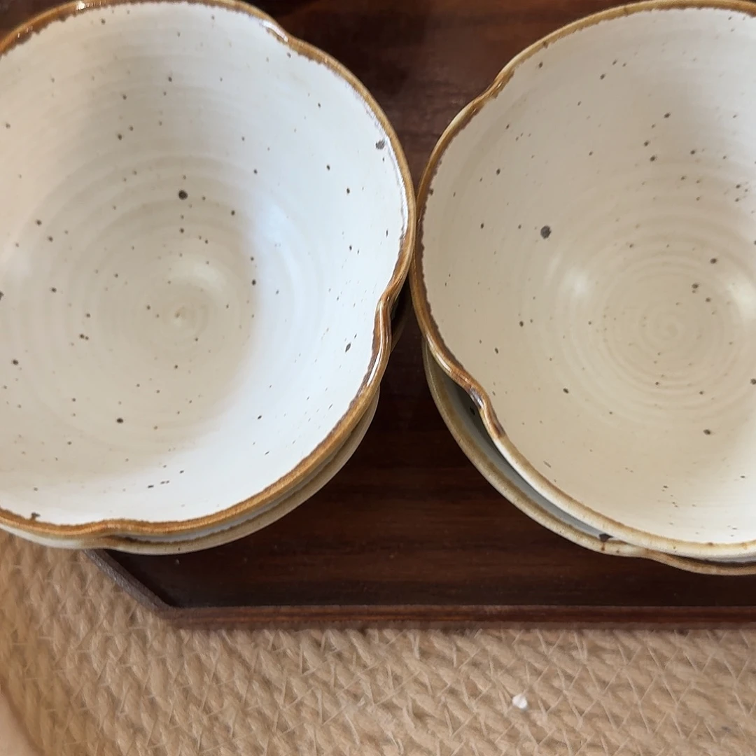今囍陶器米饭碗4个
