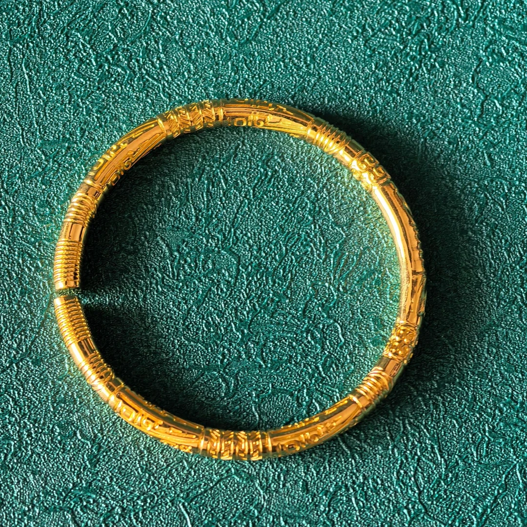 足银手镯 夔龙纹开口手镯男款手工錾刻气质百搭精雕手镯送男友