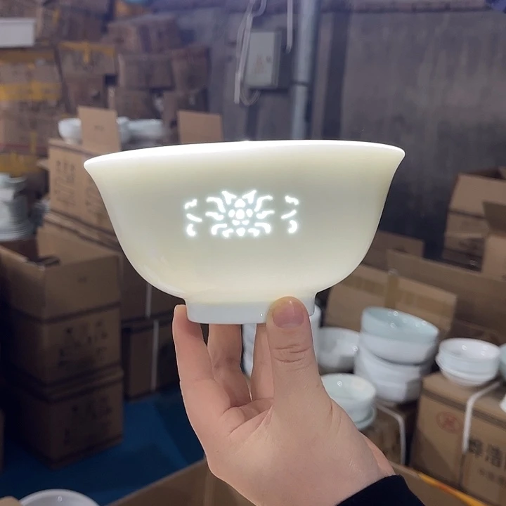 瓷片玲珑6.25英寸面碗两个，包邮