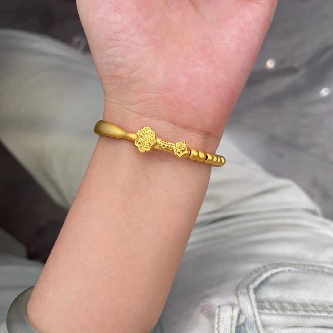 黄金 足金999如意半镯 一半如意一半镯 下半生皆如意 黄金按克卖