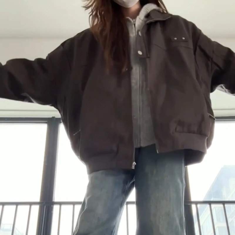 复古休闲百搭短款宽松韩版美式日系潮流情侣ins风外套秋冬新款男