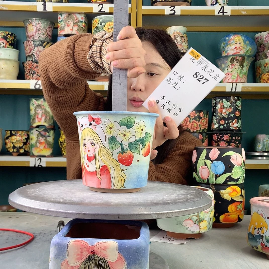 陶景德镇手工花盆827