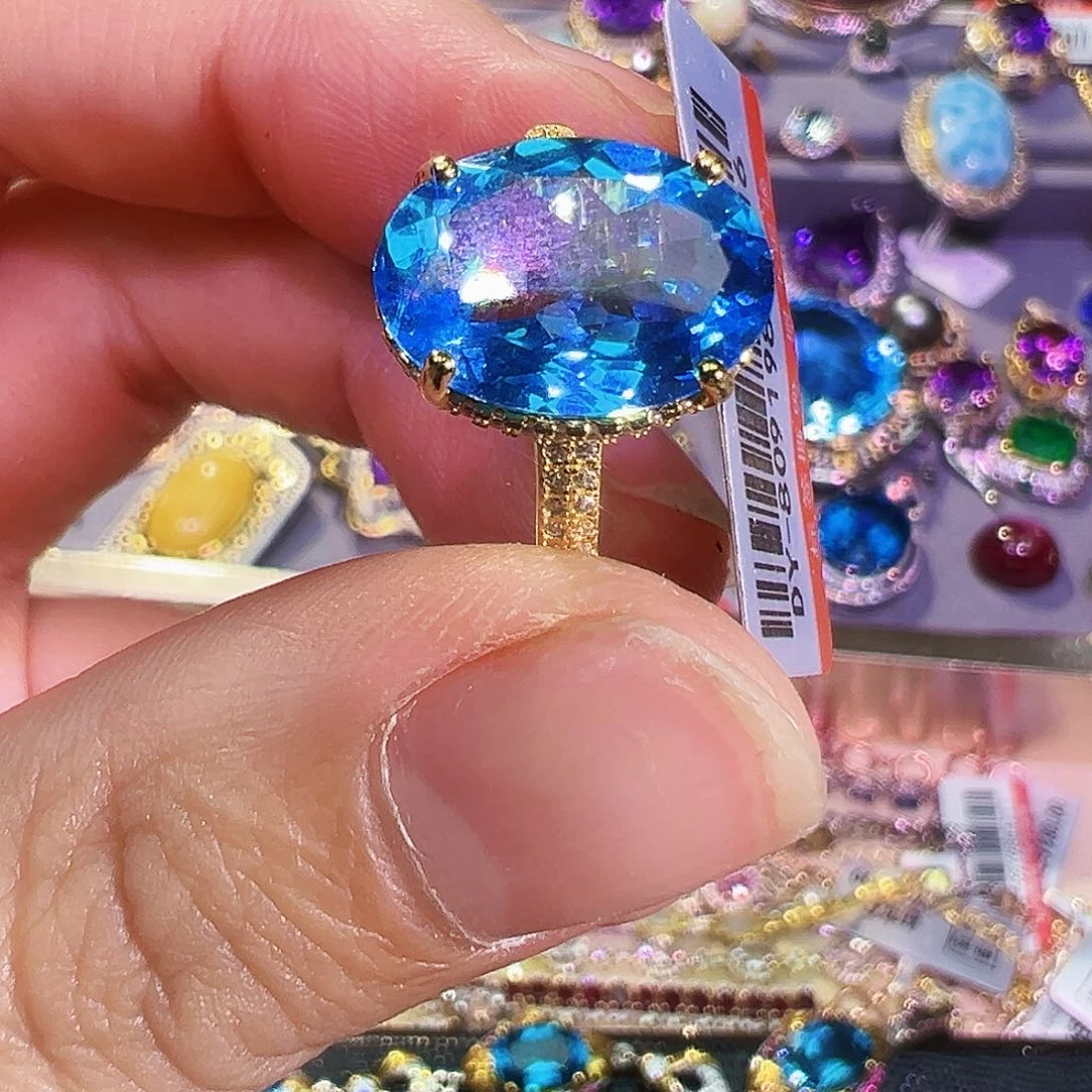 银S925镶嵌托帕石珠宝奇石