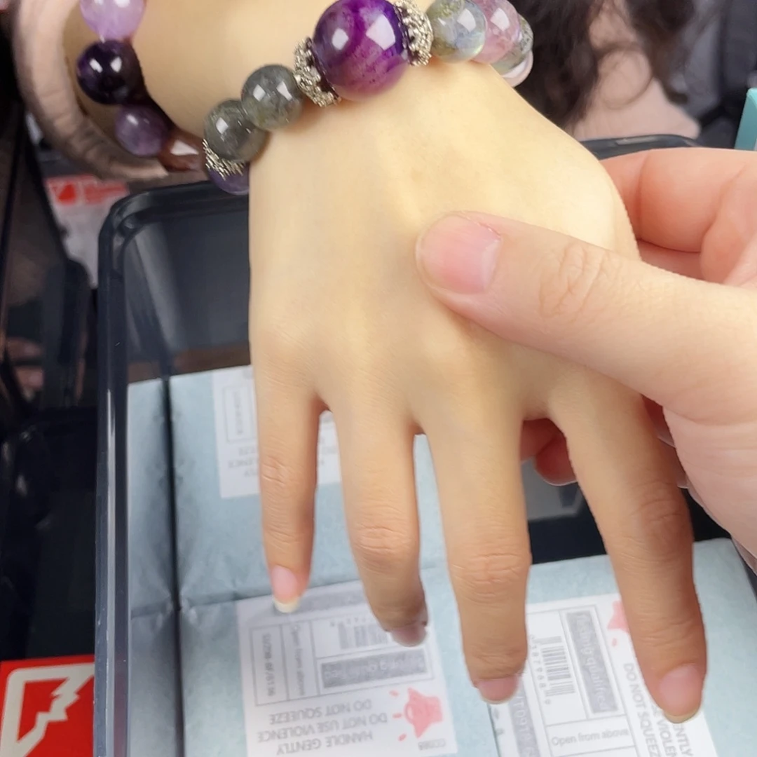 水晶手串银S925镀金镶嵌