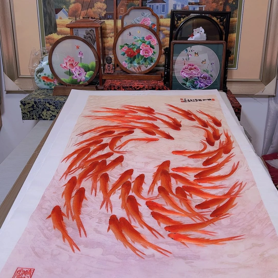 刺绣纯手工刺绣画