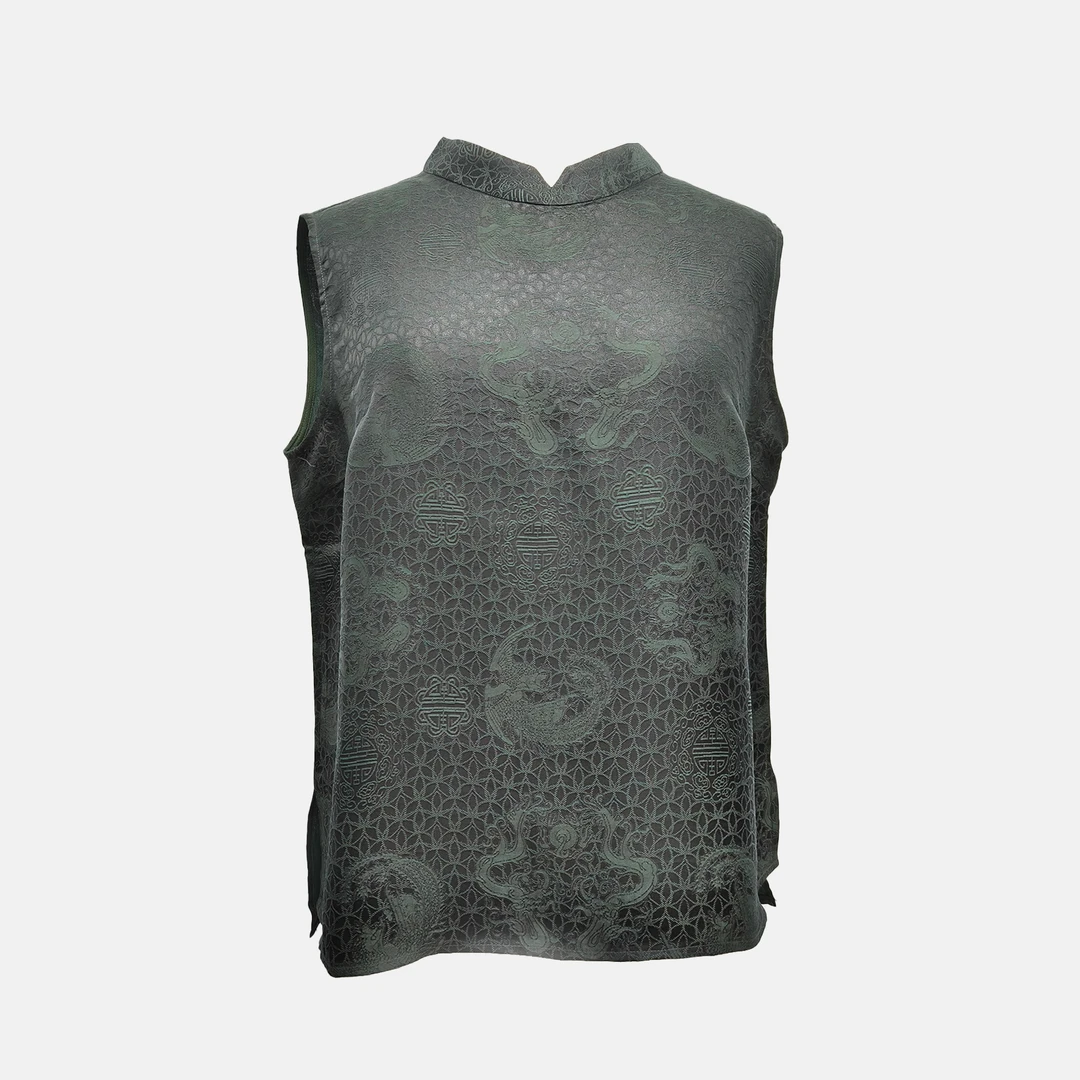 【等边香云纱】香云纱桑波缎无袖背心DB-S250034