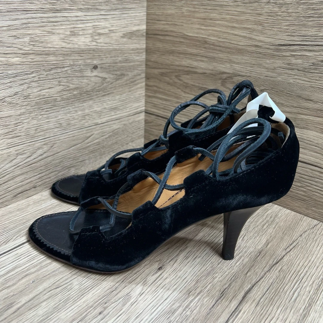 95新 YSL/圣罗兰 绑带高跟凉鞋 39码