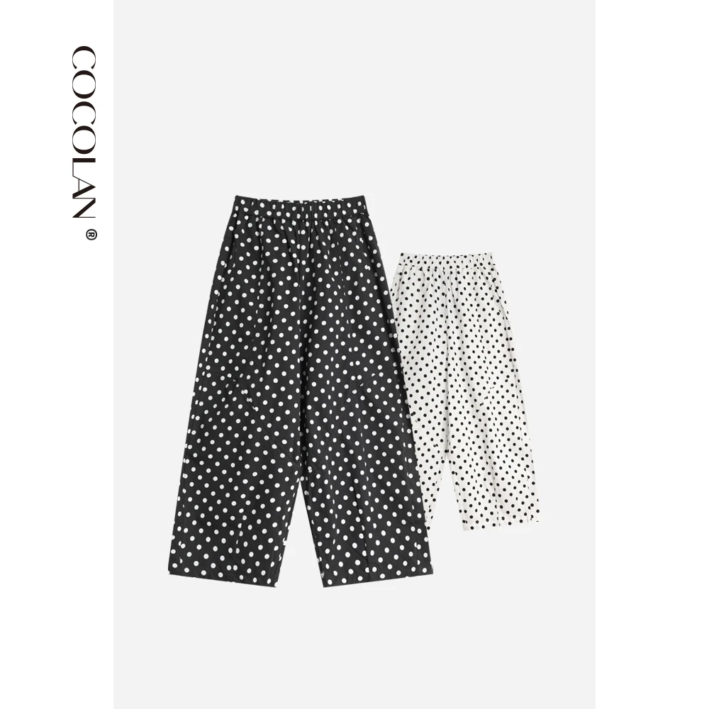 COCOLAN【波点裤】莱赛尔天丝夏季休闲九分裤波点气球裤CL3K9811