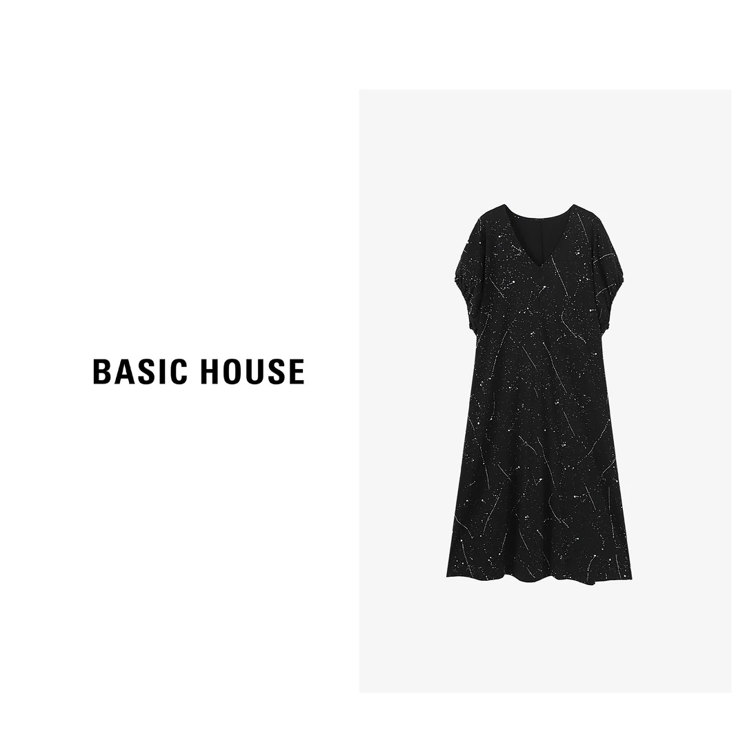 Basic House/百家好纯欲慵懒风衣服女生连衣裙长裙-B0624S5Q192