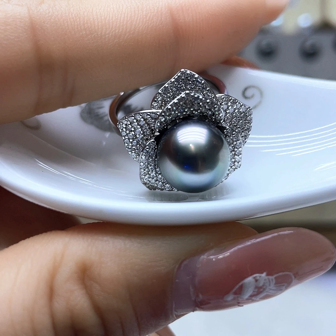 海水珍珠戒指银S925镶嵌