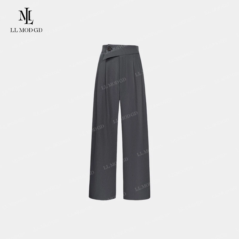 小三角  复古收腰遮肚遮跨西装裤梨型身材手工捏褶裤子YL-260166