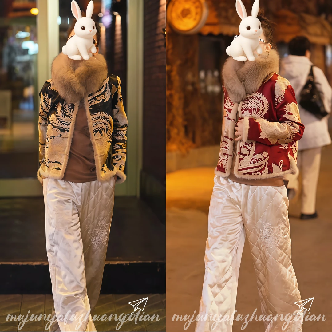 2025冬季网红新款新中式棉服女国风重工刺绣绿色显白显瘦加棉外套