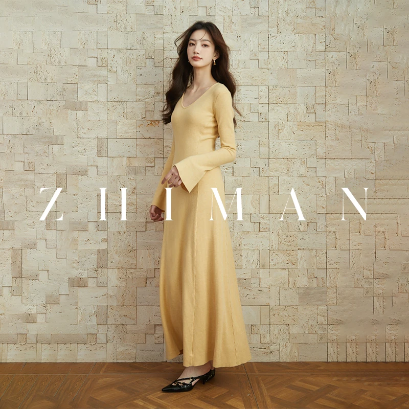 【夕沐专属】至漫ZHIMAN百搭圆领显瘦针织裙子连衣裙长裙2024年新款