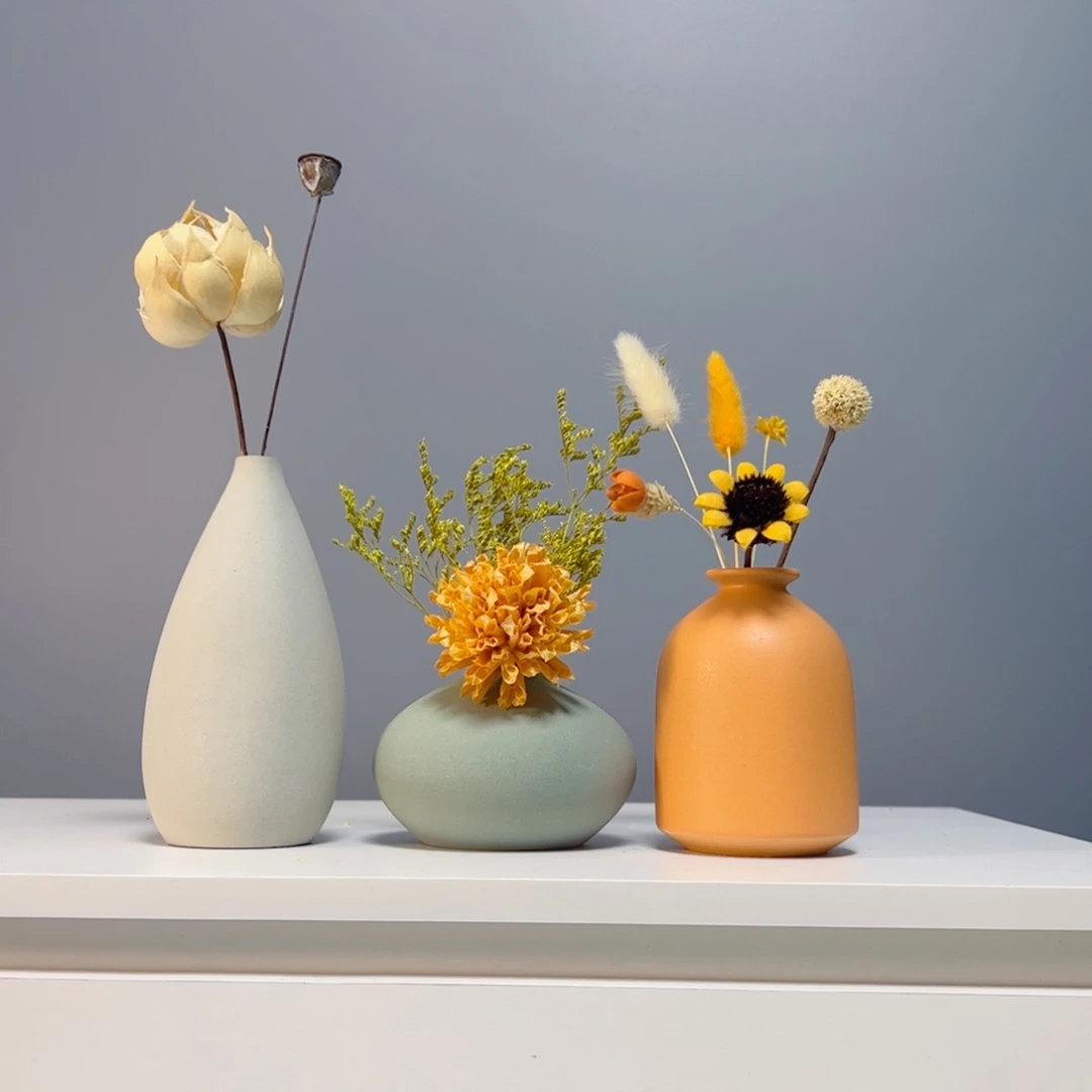 瓷片景德镇手作陶瓷花瓶摆件无孔