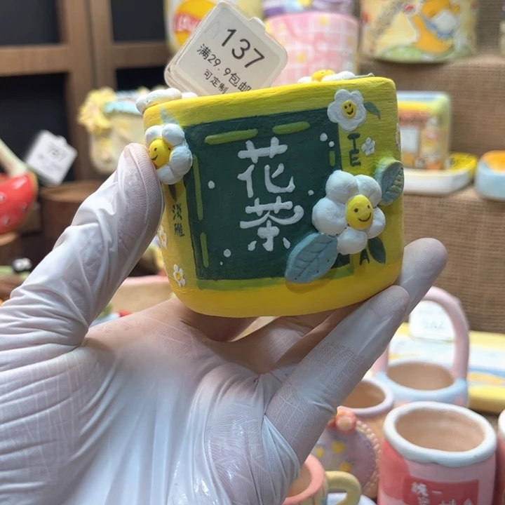 137花车花盆手绘花盆手绘