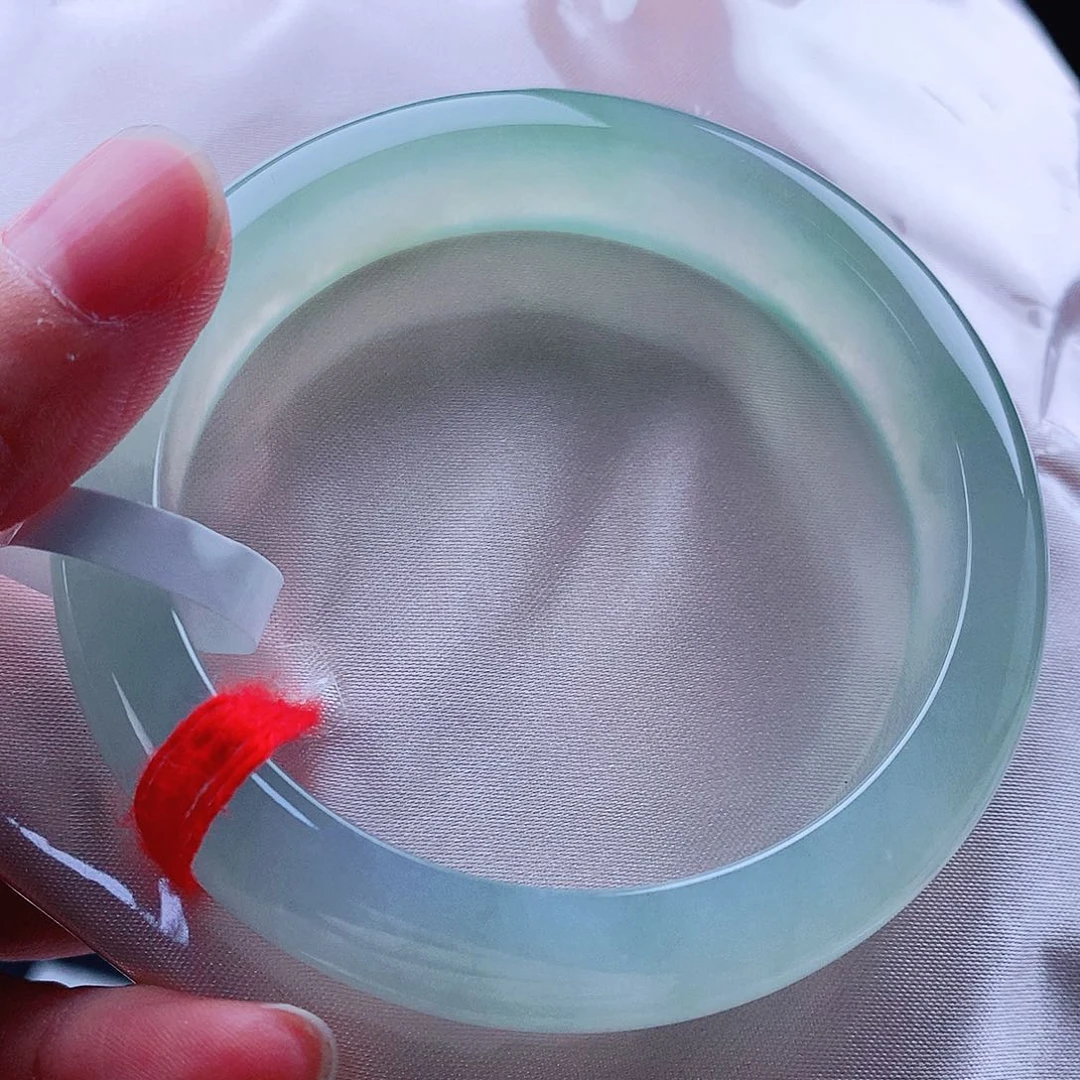 未镶嵌手镯翡翠57+冰胶透轮胎