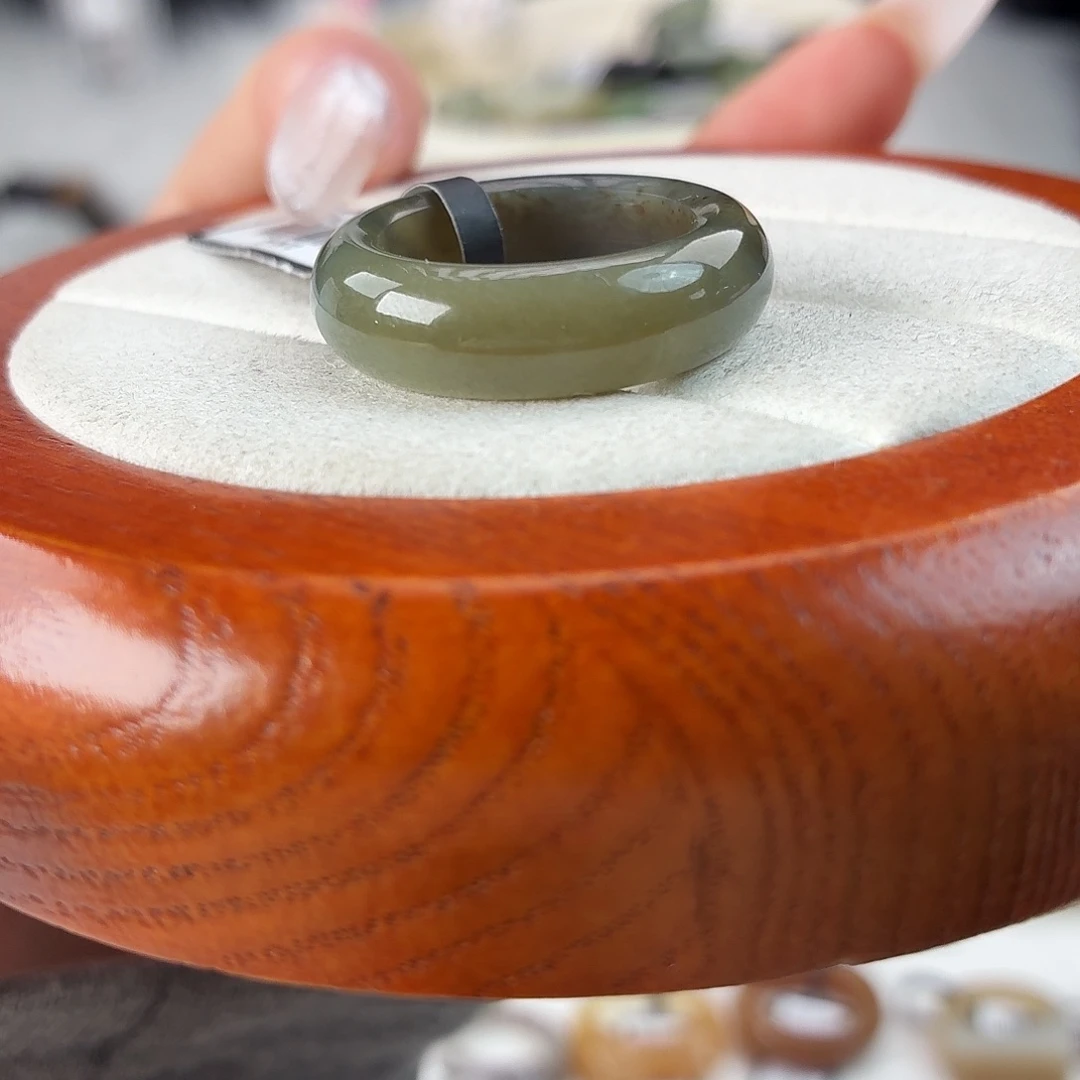 和田玉未镶嵌戒指r61一口糖蓝糖窄轮胎18.3