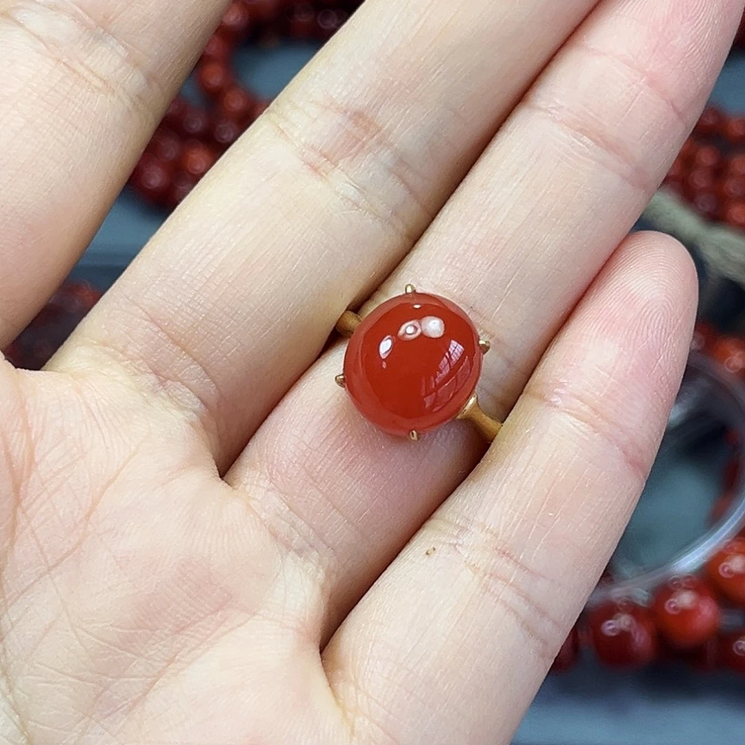 18K金镶嵌南红玛瑙珠宝奇石