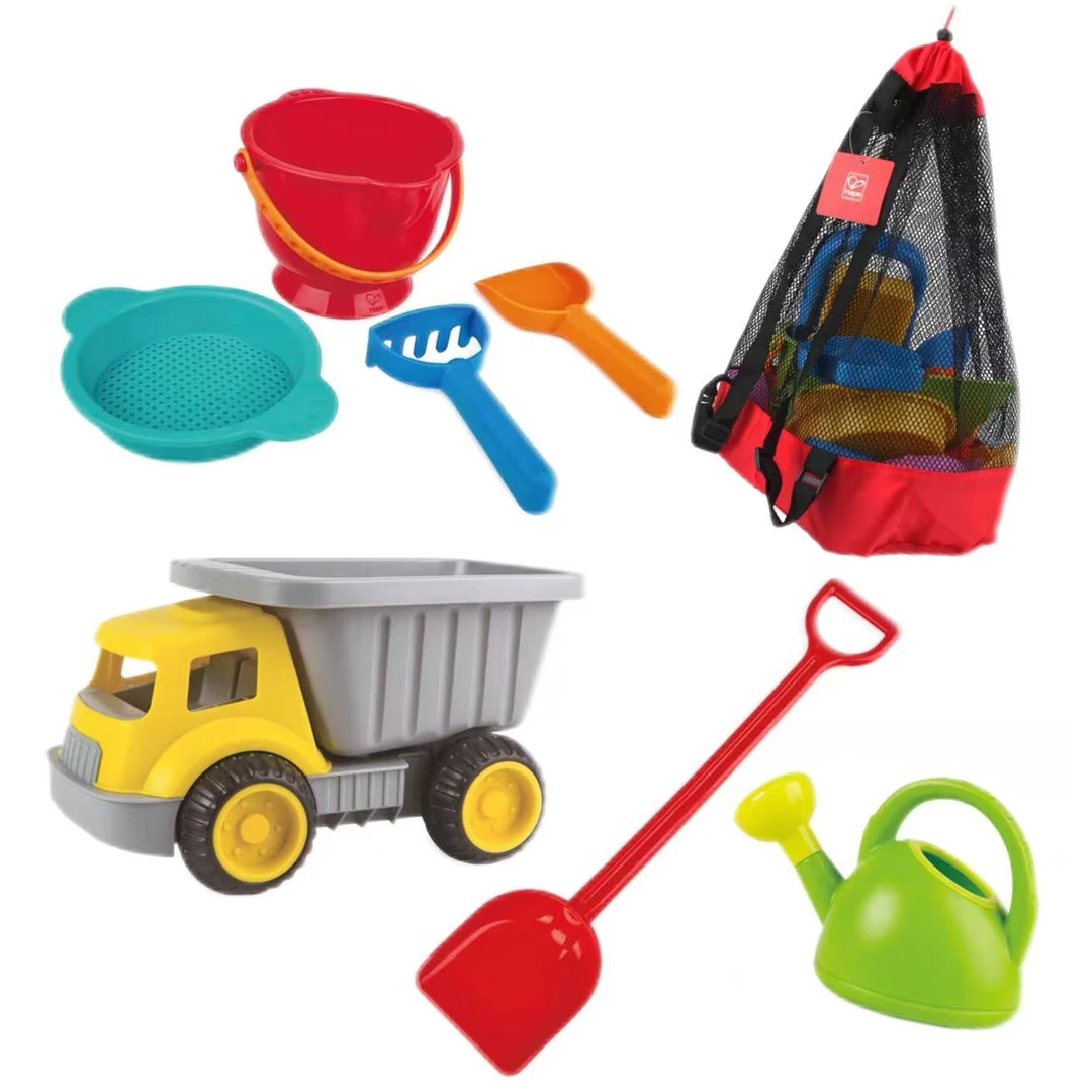 hape 超级运沙车 E4084  铲子 儿童沙滩玩具收纳袋组合套