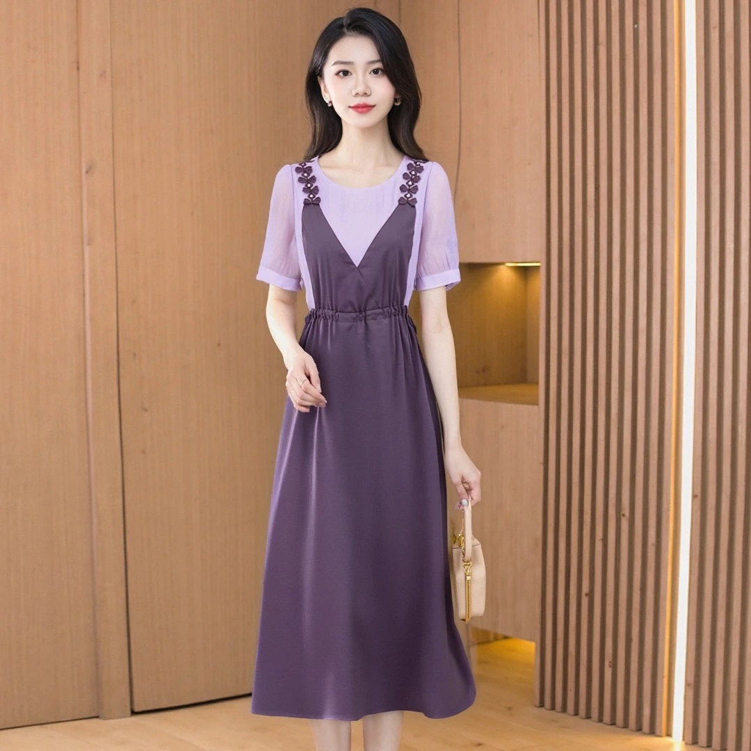 【连衣裙】优雅气质时尚高端大气显瘦连衣裙-26887-q