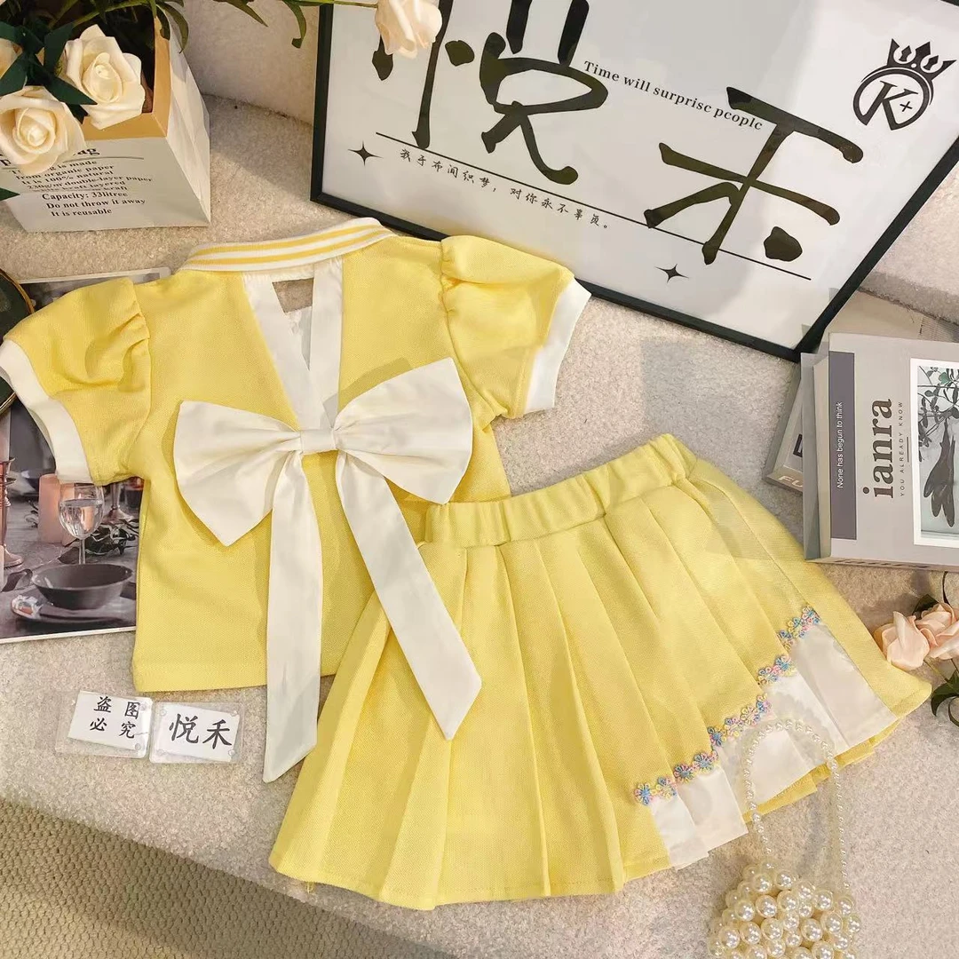T3女童韩版套装时尚夏季新款女宝休闲洋气短袖儿童套装80068
