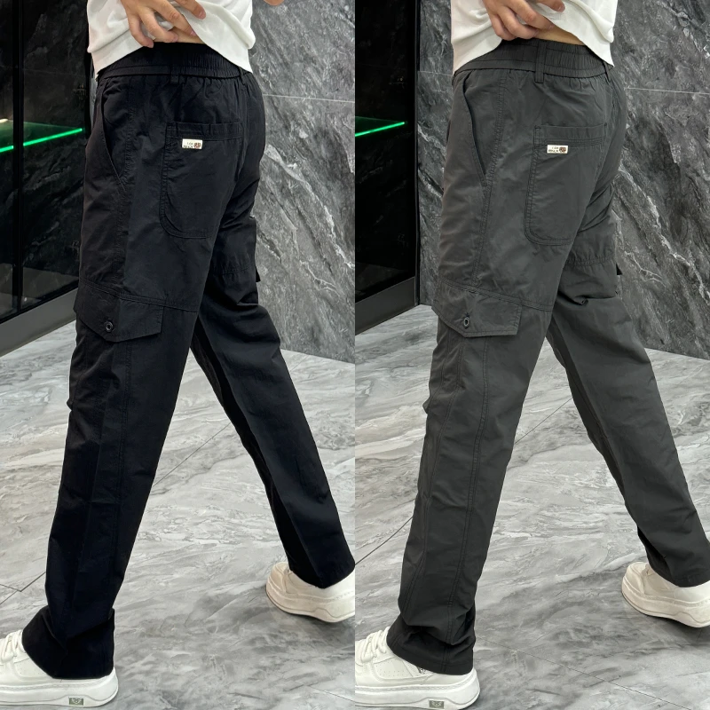 秋季男士设计感休闲裤潮牌宽松简约直筒裤青年时尚百搭多口袋长裤