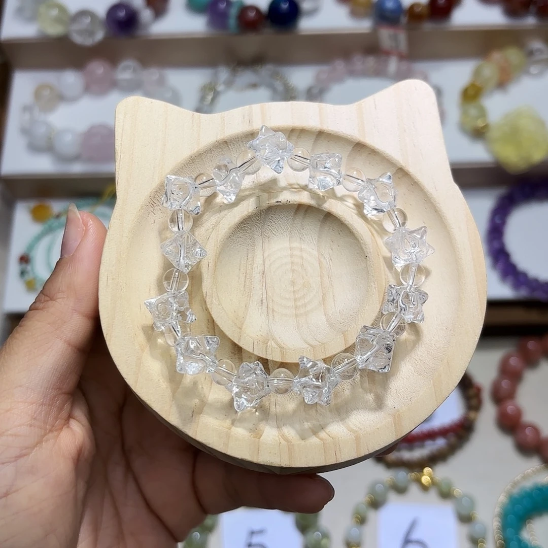 石英石纯铜白阿赛多角星手串