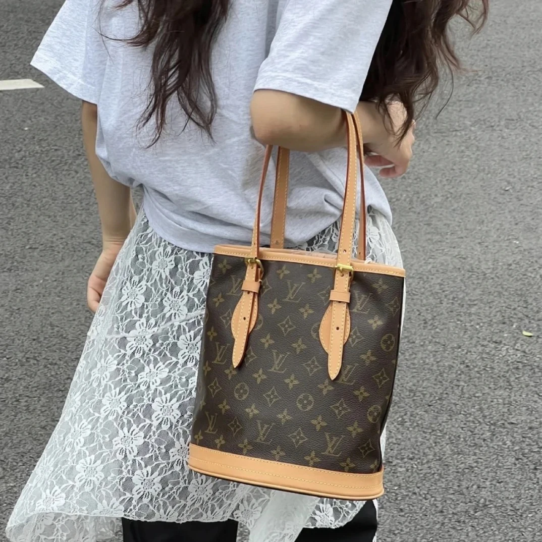 95新 LouisVuitton/路易威登 多宝二奢/06607/中古老花水桶包 05