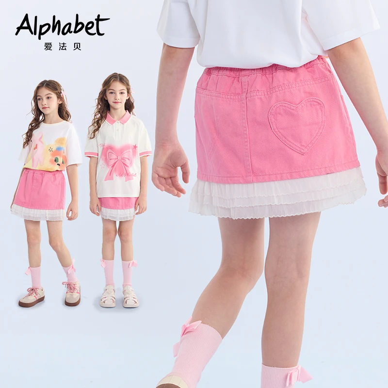 2025新款爱法贝春季洋气薄款女裙夏季宝宝百搭短裙百褶幼童儿童