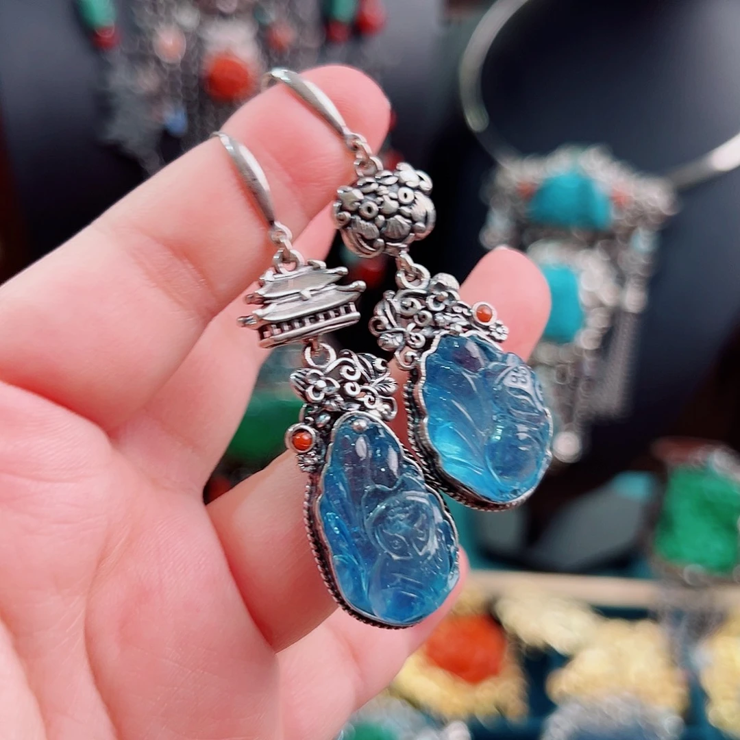 925银珐琅锦象原创设计款耳环