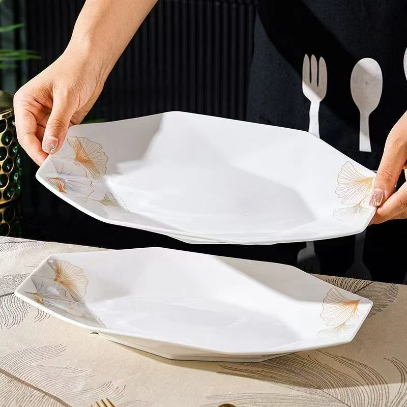 银杏叶鱼盘12英寸2个装 破损补发