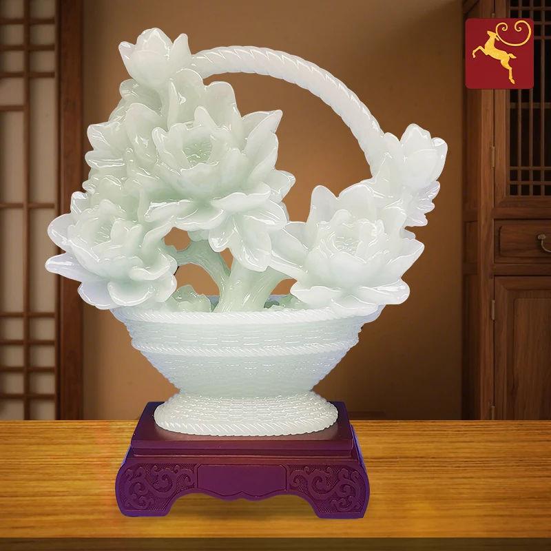 花开富贵摆件玉如意家居装饰客厅办公室招财乔迁开业礼品桌面摆件