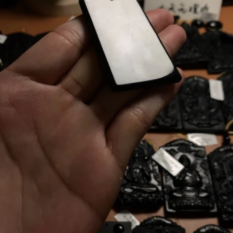 翡翠未镶嵌颈饰天然缅甸a货钢琴黑挂件