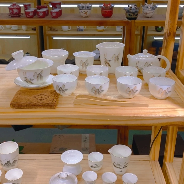 【不止】羊脂玉瓷茶具套装